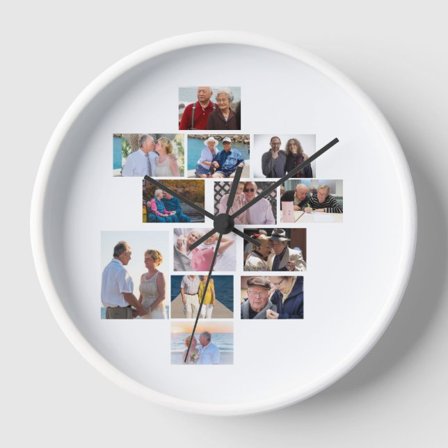 Personalisiertes Jubiläum 13 FotoCollage Uhr (Vorderseite)
