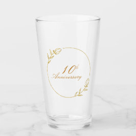 Personalisiertes Jubiläum mit goldenem Rahmen Glas