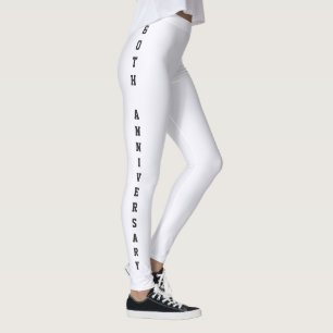 Personalisiertes Jubiläums-Diamant-Weiß-Schwarz-Mo Leggings