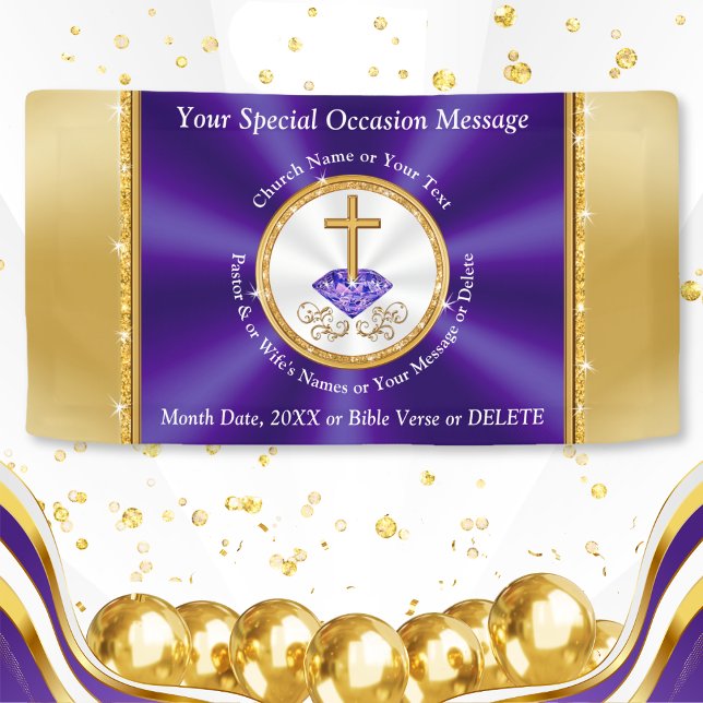 Personalisiertes Jubiläumsbanner, viele GRÖSSEN Banner (Personalized Church Banners. Retirement or Church Anniversary Banner. Pastor Appreciation Banners. )