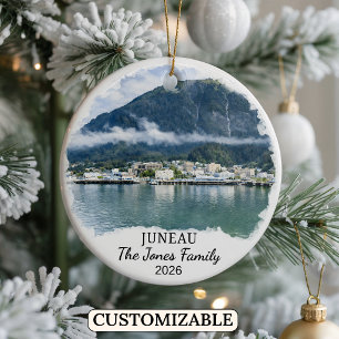 Personalisiertes Juneau-Ornament, Benutzerdefinier Keramik Ornament