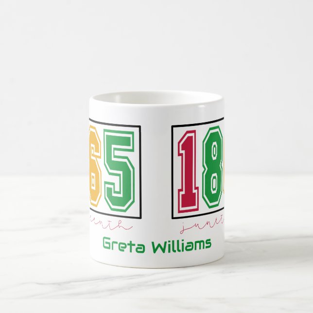 Personalisiertes Juneteh - Schwarze Geschichte Kaffeetasse (Mittel)
