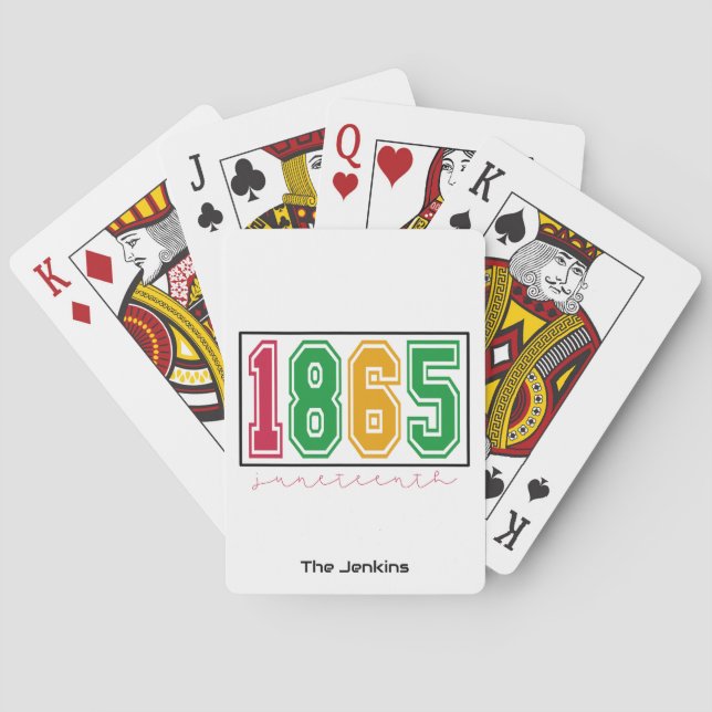 Personalisiertes Juneteh - Schwarze Geschichte Spielkarten (Rückseite)