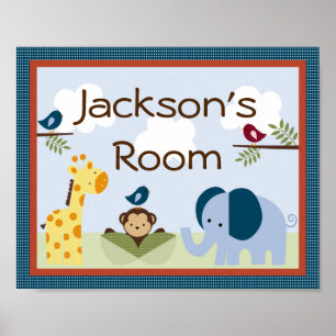 Personalisiertes "Jungle 123 Animals" Poster Art