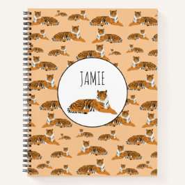 Personalisiertes Jungle Tiger Tiermuster Notizbuch