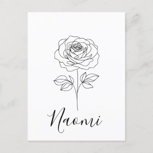 Personalisiertes Juni-Rosen-Geburtsblumengeschenk  Postkarte