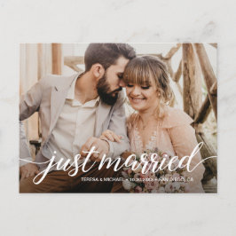 Personalisiertes "Just Married Elopement Foto Post Postkarte