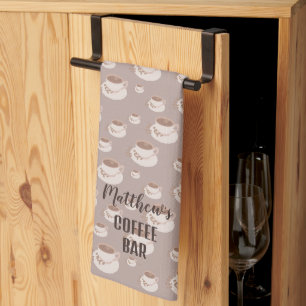 Personalisiertes Kaffee-Bar-Station-Küchenhandtuch Geschirrtuch