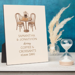 Personalisiertes Kaffee- & Croissant-Paar Fotoplatte