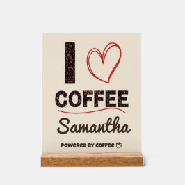 Personalisiertes Kaffee-Liebhaber-Geschenk 'Powere Acrylschild