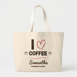 Personalisiertes Kaffeeliebhaber-Namensdesign Jumbo Stoffbeutel
