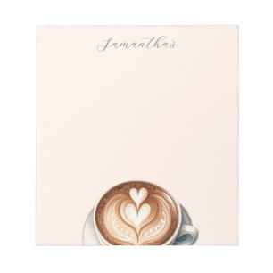 Personalisiertes Kaffeethemen-Notizbuch mit Latte Notizblock