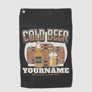 Personalisiertes Kaltbier Eichenfass-Brauerei Brau Golfhandtuch