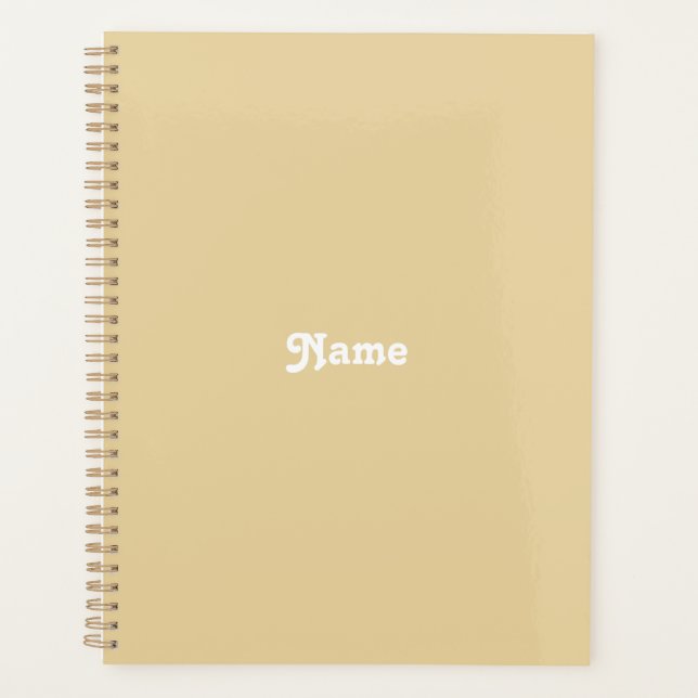 Personalisiertes Kamelbeige individuelle Name Mono Planer (Vorderseite)