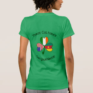 Personalisiertes Kamerun Irland USA Shamrock Fraue T-Shirt