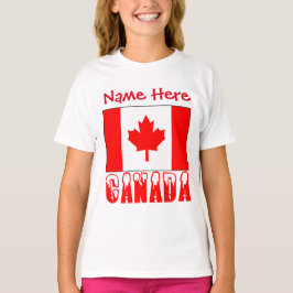 Personalisiertes kanadisches Flagge-Erbe-Mädchen-T T-Shirt