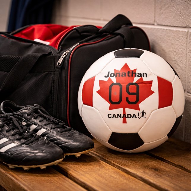 Personalisiertes kanadisches Maple Leaf Fußballges Fußball (Von Creator hochgeladen)