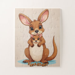 Personalisiertes Känguru mit Säugling in Beutel Puzzle