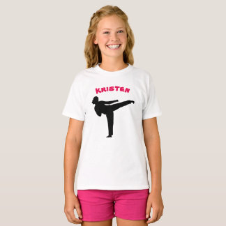 Personalisiertes Karate-Mädchen-Shirt T-Shirt