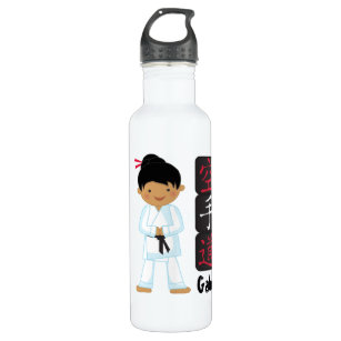 Personalisiertes Karate-Mädchen Trinkflasche