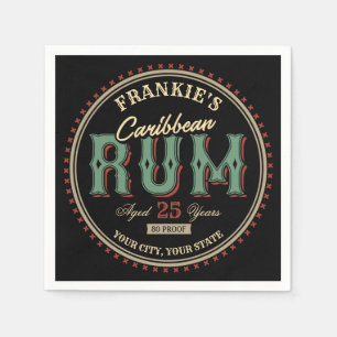 Personalisiertes karibisches Rum-Liquor-Flaschenet Serviette