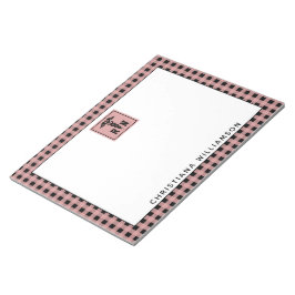 Personalisiertes Kariertes Muster RN Krankenversic Notizblock