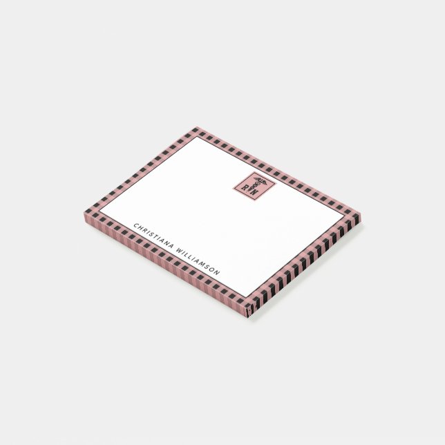 Personalisiertes Kariertes Muster RN Krankenversic Post-it Klebezettel (angewinkelt)