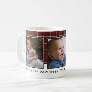 Personalisiertes Kariertes Rotes Weihnachtsfest 3 Kaffeetasse