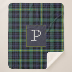 Personalisiertes Kariertes Tartan Mit Monogramm ge Sherpadecke
