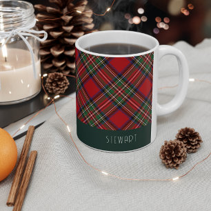 Personalisiertes Kariertes Weihnachtsfest Rustikal Kaffeetasse