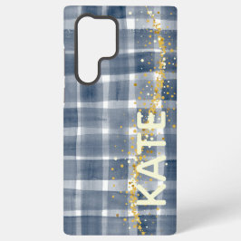 Personalisiertes Karo-Samsung-Galaxy-Case mit Name Samsung Galaxy Hülle
