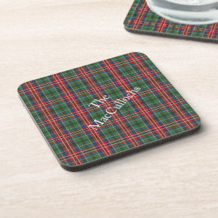 Personalisiertes Karo-Tartan Rustikal Getränkeuntersetzer