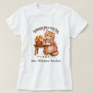 Personalisiertes Katze-Bäcker-T-Shirt - Kätzchen-K T-Shirt