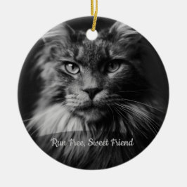 Personalisiertes Katzen-Gedenkfoto-Ornament Keramik Ornament