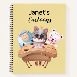 Personalisiertes Katzen-Skizzenbuch Notizbuch