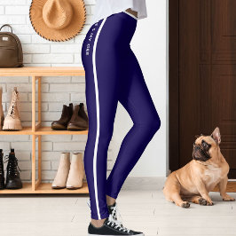Personalisiertes Katzen-Tier-Geschenk in dunkelbla Leggings