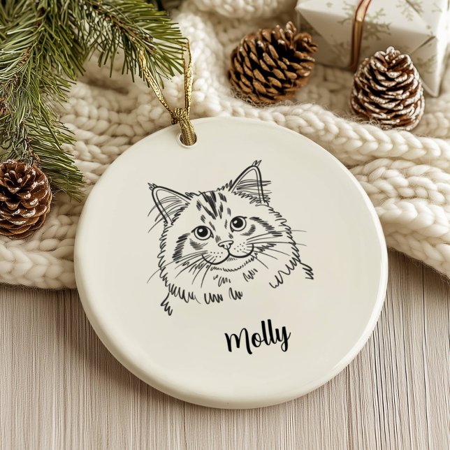 Personalisiertes Katzen-Weihnachten Keramik Ornament (Von Creator hochgeladen)