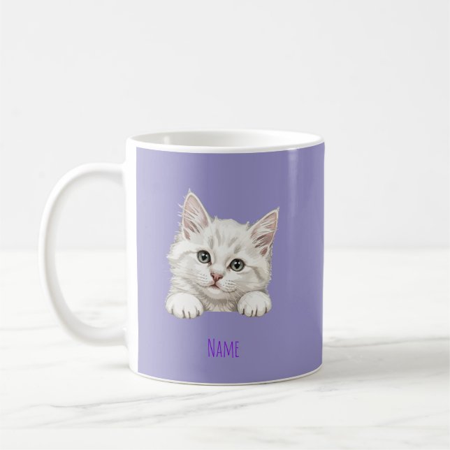 Personalisiertes Katzenkunst-Geschenk mit individu Kaffeetasse (Links)