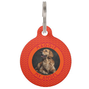 Personalisiertes Katzenliebhaber-Geschenk Chevron Haustiermarke