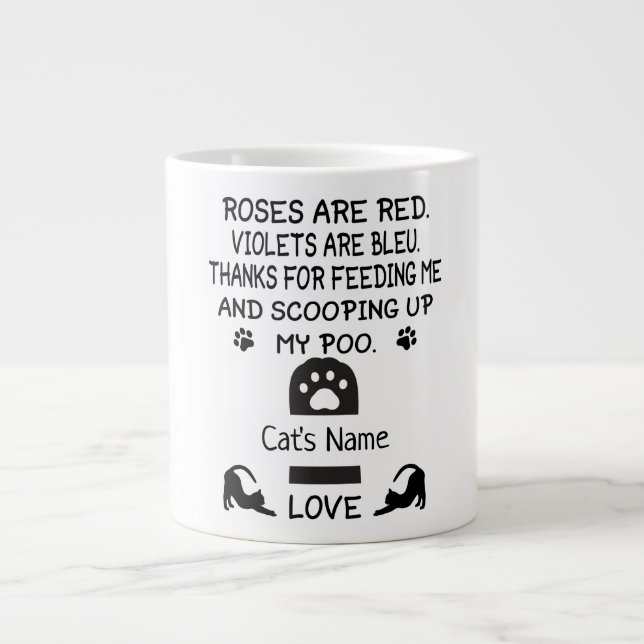 personalisiertes Katzenliebhaber-Geschenk, Katzenn Jumbo-Tasse (Vorderseite)