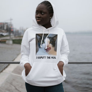 Personalisiertes Katzenliebhaber Schwarz-Weiß-Haus Hoodie