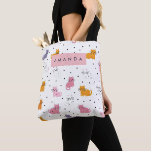 Personalisiertes Katzenmuster mit Polka-Punkten
