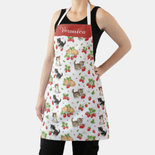 Personalisiertes Katzenmutter-Erdbeer-Kätzchen-Küc Schürze