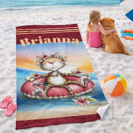Personalisiertes Katzenstrandtuch Strandtuch