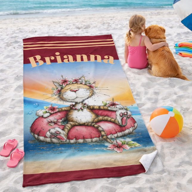 Personalisiertes Katzenstrandtuch  Strandtuch (Von Creator hochgeladen)