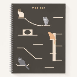 Personalisiertes Katzenwandmöbel-Spiralnotizbuch Notizbuch