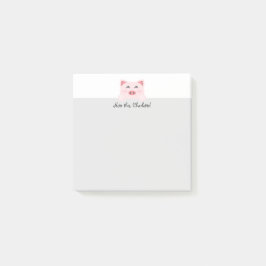 Personalisiertes Kawai Tier - Schwein Post-it Klebezettel