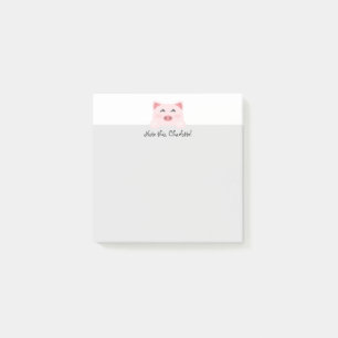 Personalisiertes Kawai Tier - Schwein Post-it Klebezettel
