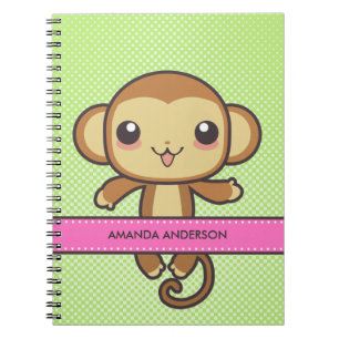 Personalisiertes Kawaii Affe-Notizbuch/Zeitschrift Notizblock
