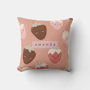 Personalisiertes Kawaii Chocolate Strawberry Muste Kissen